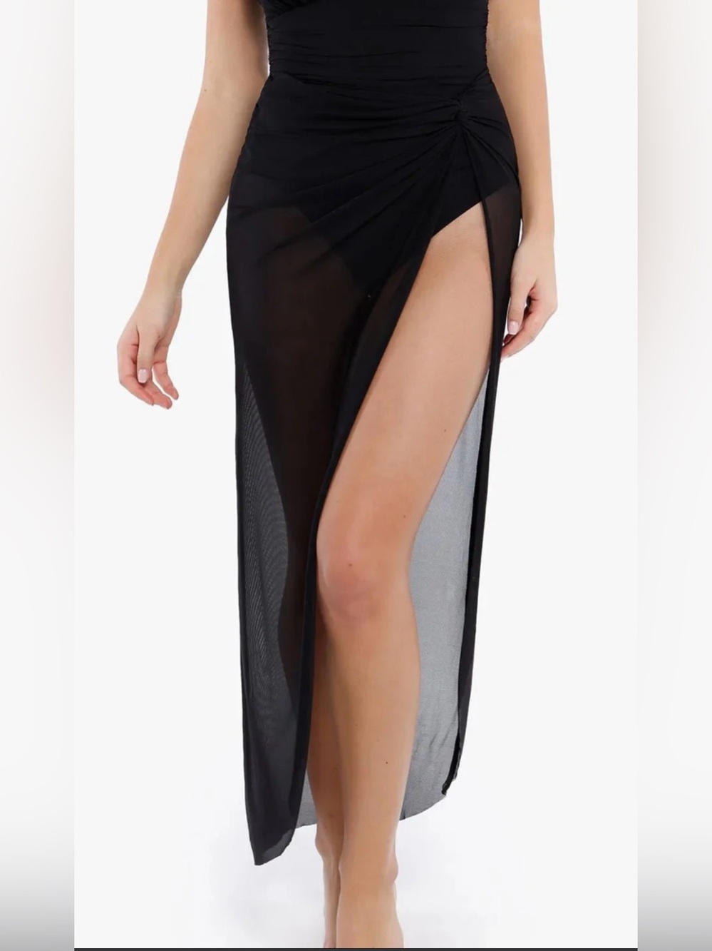 Popilush Bias Twist Mesh Sarong Coverup